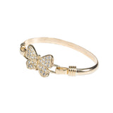 Girls 9ct Gold Butterfly Torque Bangle