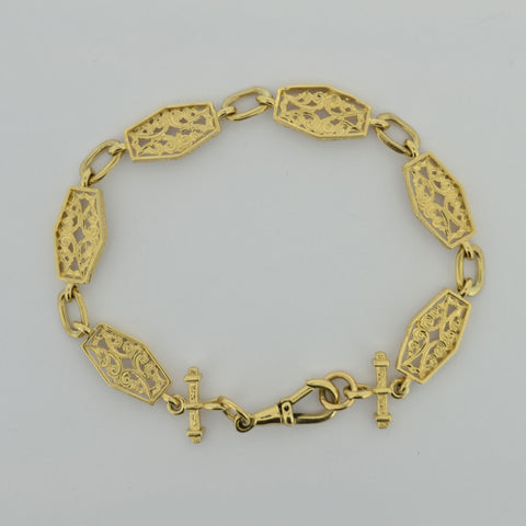 9ct Gold Fancy Hexogan Bracelet