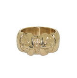 9ct Curved Double Buckle Ring