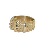 9ct Curved Double Buckle Ring