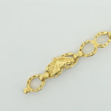 9ct Gold Handmade Horse Head & Horse Shoe Bracelet