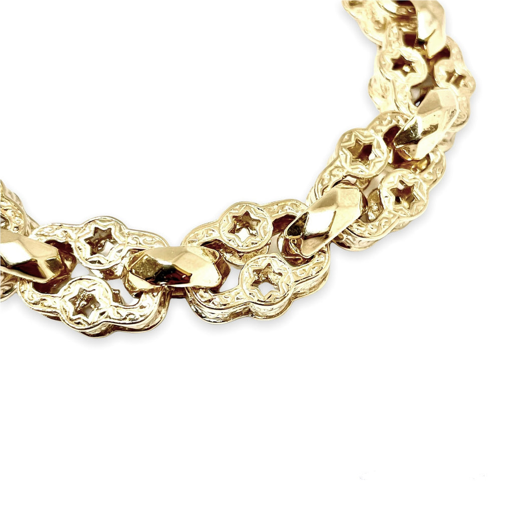 21cm 9ct Gold Plated Thick Belcher Bracelet